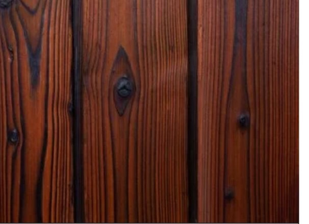Mahagany charred timber finish
